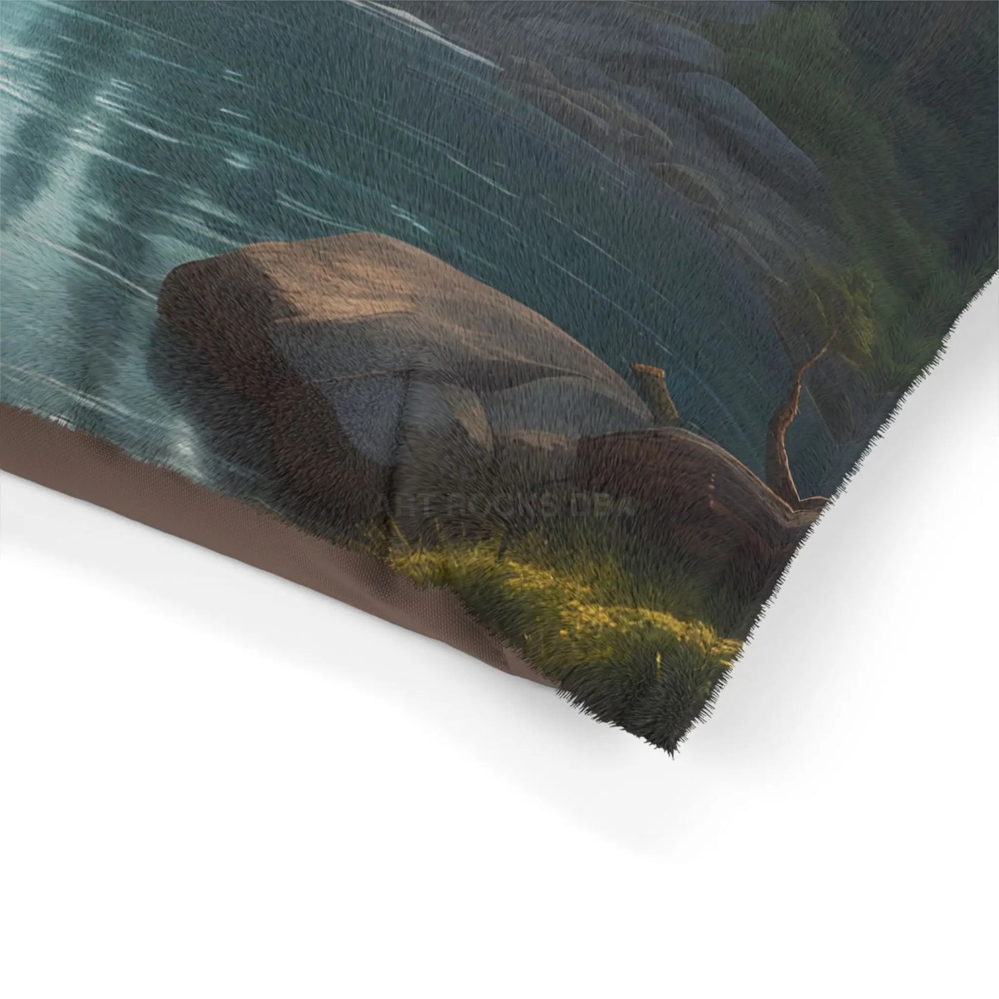 Scenic Mountain Lake Pet Bed — Cozy Wilderness Dog & Cat Bed - Pets