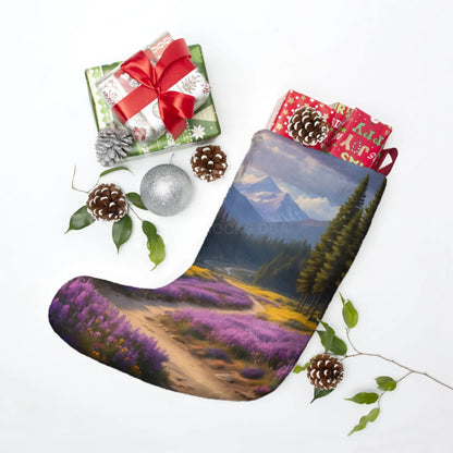 Scenic Mountain Lavender Christmas Stocking - One size - Home Decor