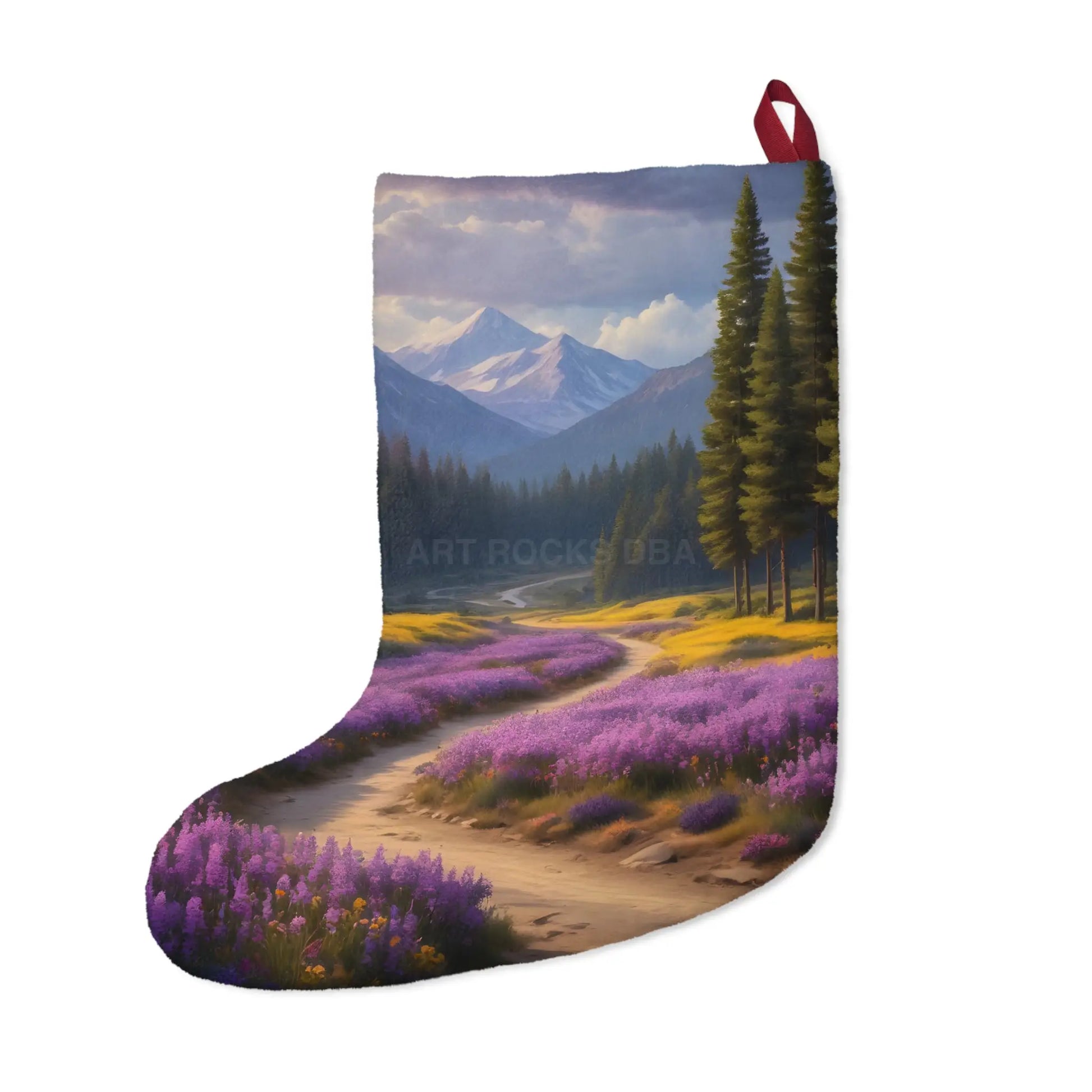 Scenic Mountain Lavender Christmas Stocking - One size - Home Decor