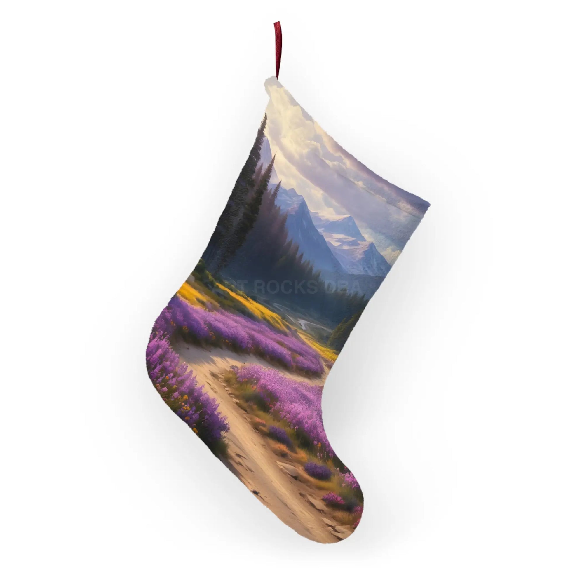 Scenic Mountain Lavender Christmas Stocking - One size - Home Decor