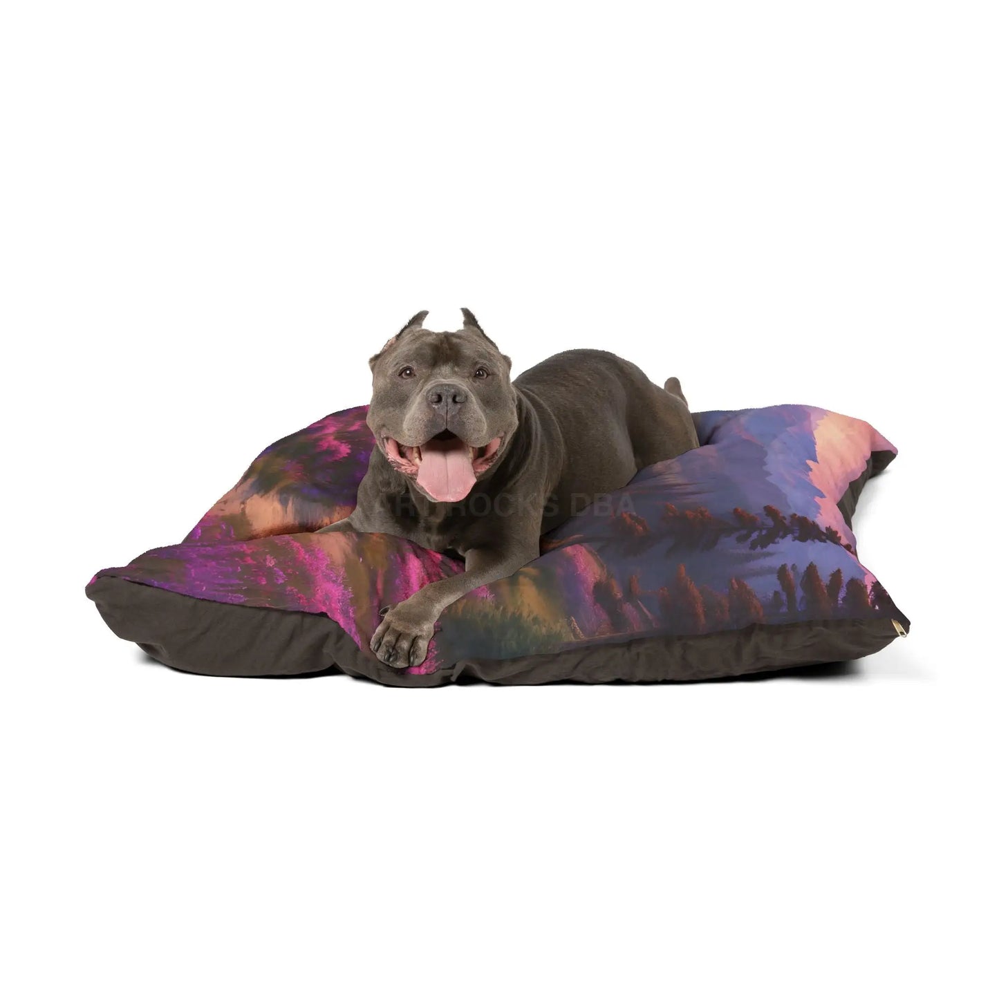 Scenic Mountain Meadow Pet Bed — Purple Wildflower Valley - Pets