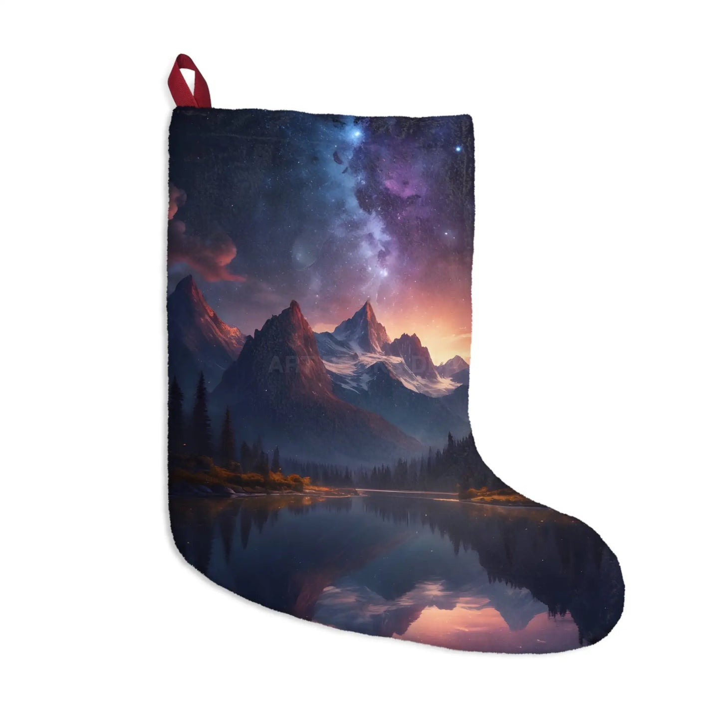 Scenic Mountain Night Christmas Stocking - One size - Home Decor