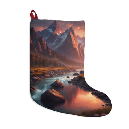 Scenic Mountain River Christmas Stocking - One size - Home Decor