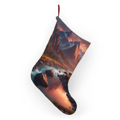 Scenic Mountain River Christmas Stocking - One size - Home Decor