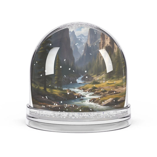 Scenic Mountain River Snow Globe — Winter Valley Decorative Keepsake - 3.5’’ × 3.4’’ - Home Decor