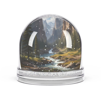 Scenic Mountain River Snow Globe — Winter Valley Decorative Keepsake - 3.5’’ × 3.4’’ - Home Decor
