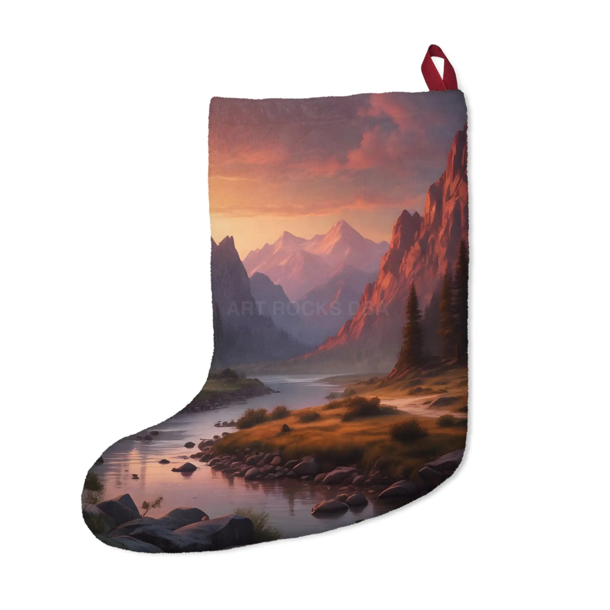Scenic Mountain Sunset Christmas Stocking - One size - Home Decor