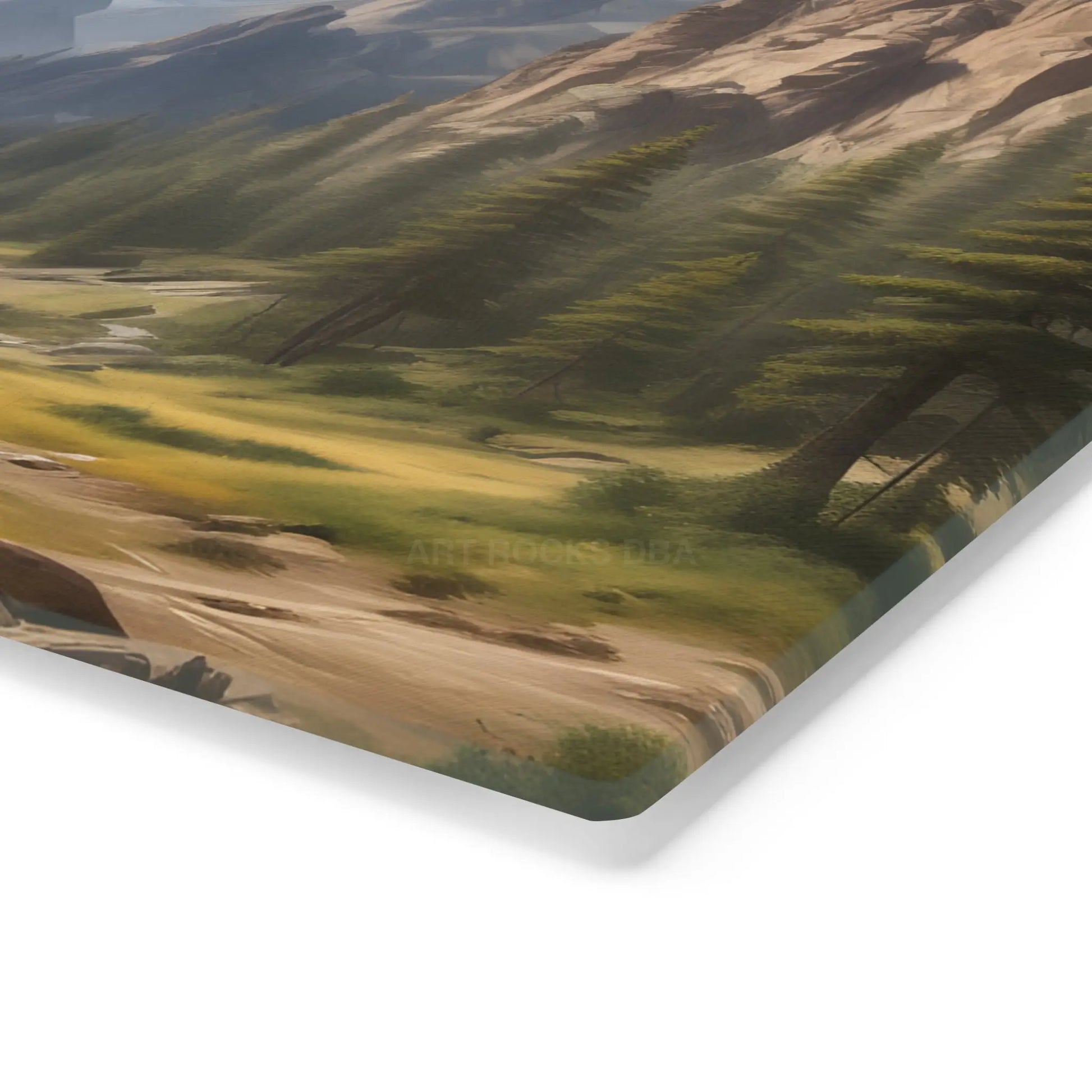 Scenic Mountain Valley Cutting Board – Pine River Landscape Kitchen Board - Home Decor