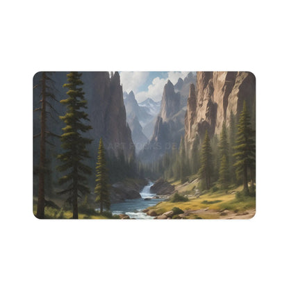 Scenic Mountain Valley Pet Food Mat (12x18) — Nature Dog & Cat Placemat - 12’’ × 18’’ / Rectangle - Pets