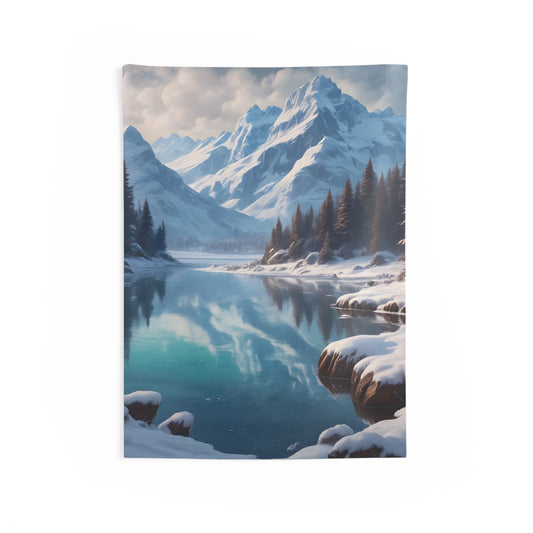 Scenic Mountain Wall Tapestry Nature Wall Art Cozy Home Decor Gift for Nature Lovers Winter Aesthetic Tapestry - 26’’ ×