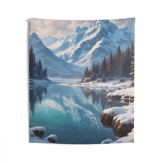 Scenic Mountain Wall Tapestry Nature Wall Art Cozy Home Decor Gift for Nature Lovers Winter Aesthetic Tapestry - 50’’ ×