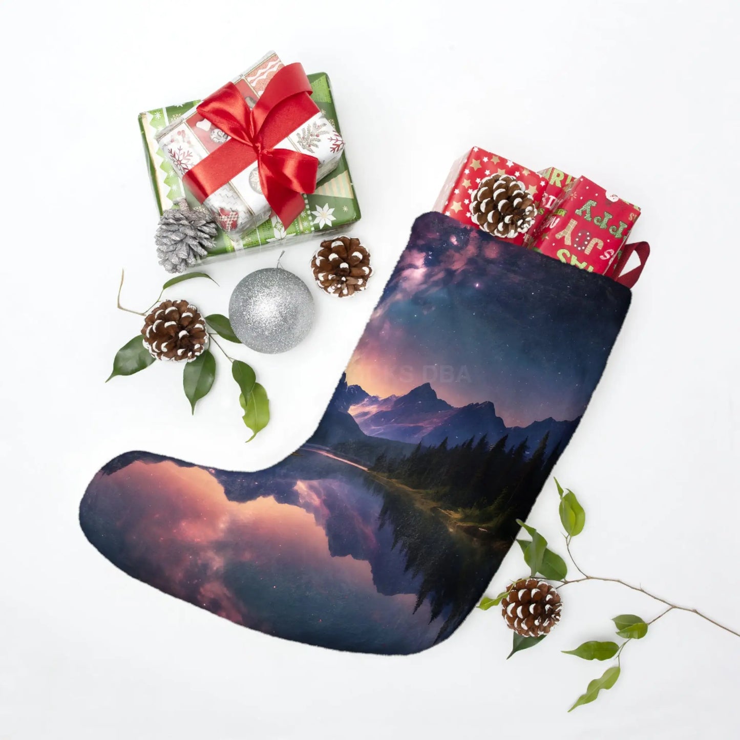 Scenic Night Sky Christmas Stocking - One size - Home Decor