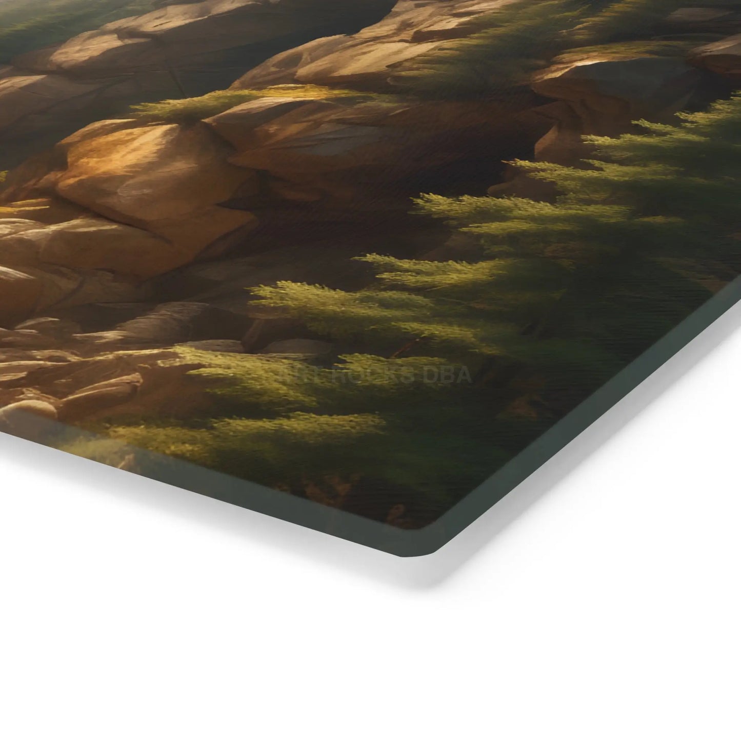 Scenic Pine Canyon Tunnel Cutting Board — Wilderness Landscape Glass Chopping Board - Home Decor