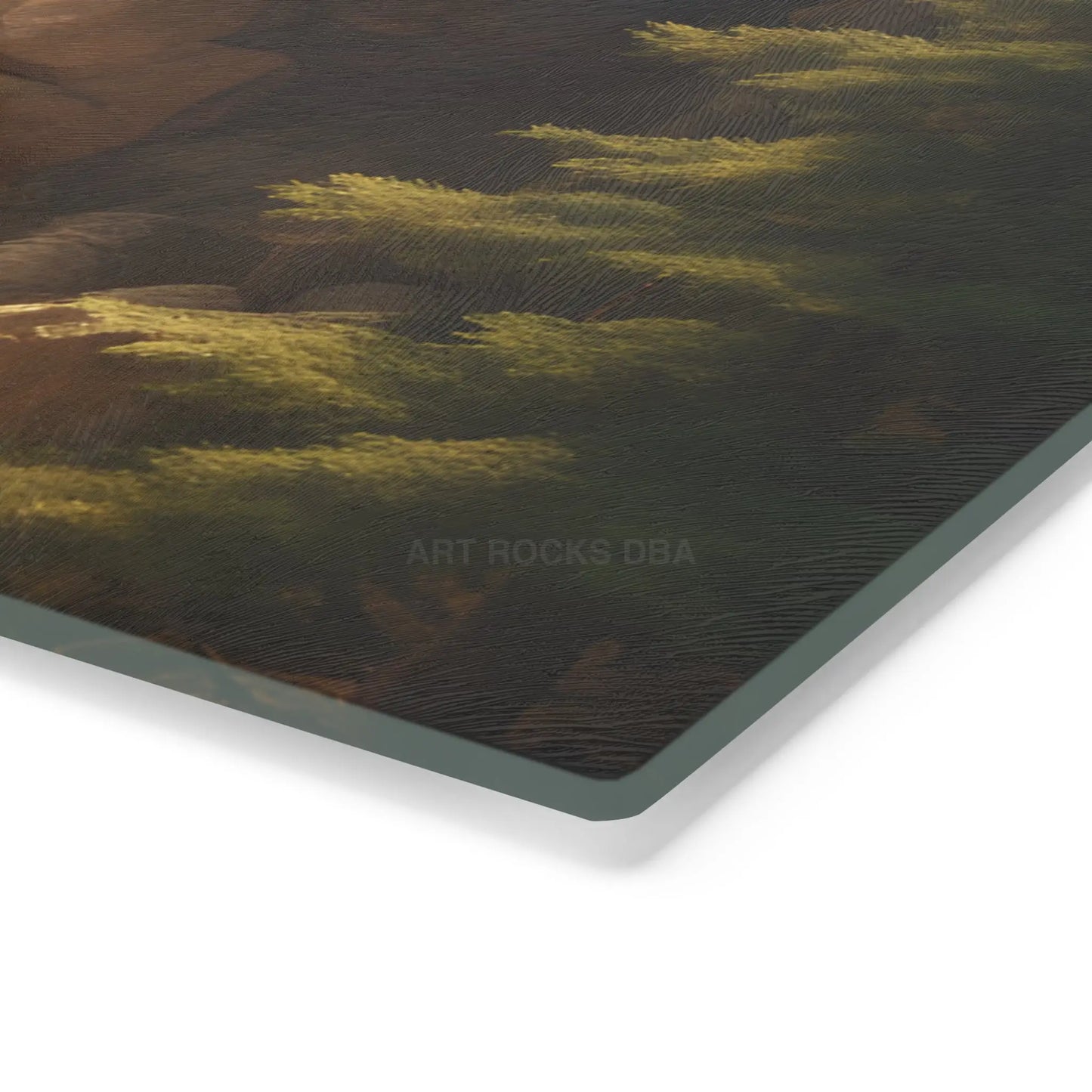 Scenic Pine Canyon Tunnel Cutting Board — Wilderness Landscape Glass Chopping Board - Home Decor