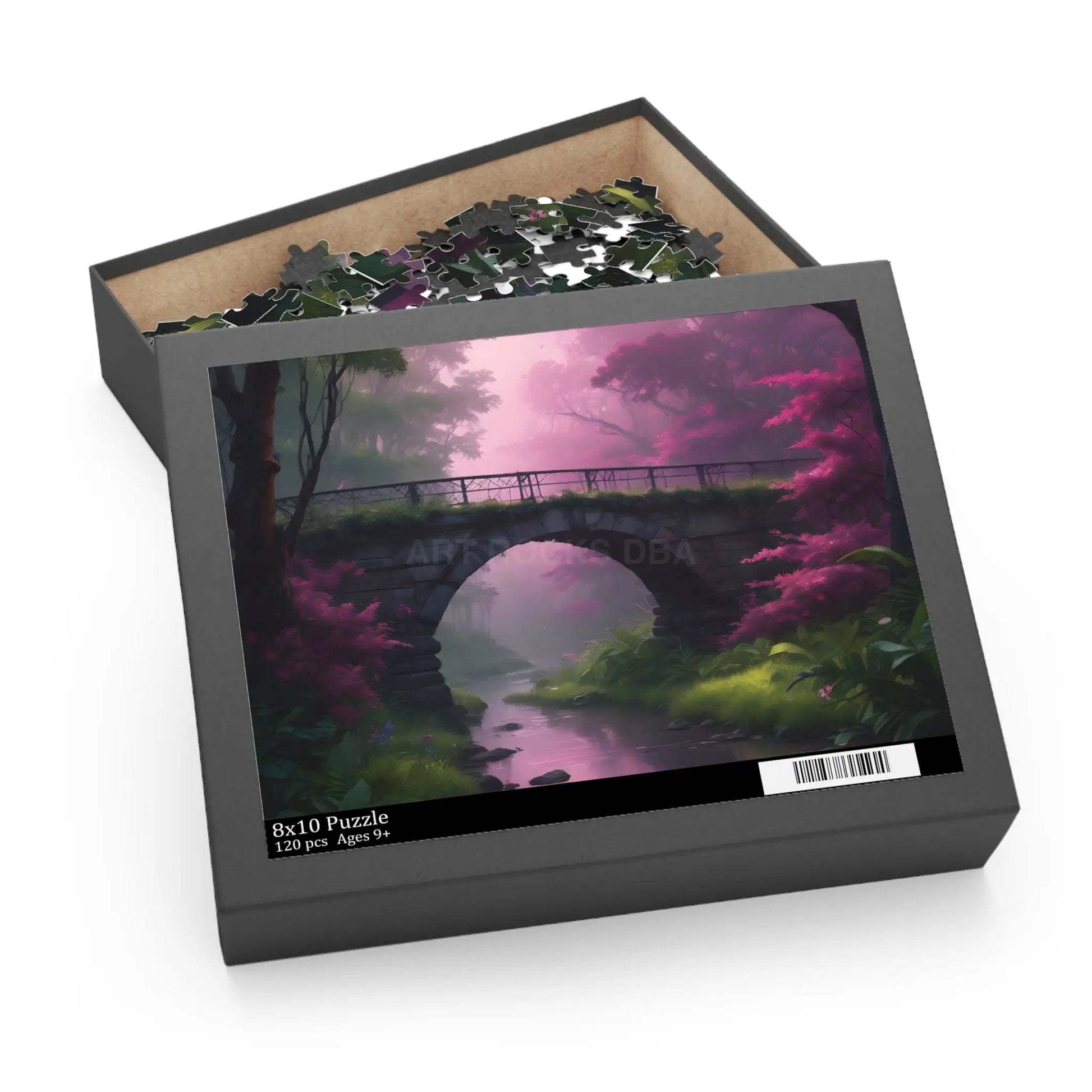 Scenic Pink Bridge Jigsaw Puzzle — (120/252/500 pcs) - 10’’ × 8’’ (120 pcs) - Puzzle