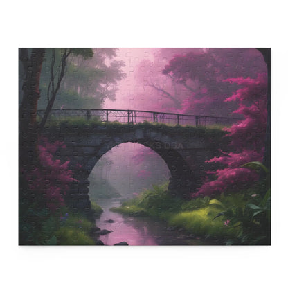 Scenic Pink Bridge Jigsaw Puzzle — (120/252/500 pcs) - 14’’ × 11’’ (252 pcs) - Puzzle
