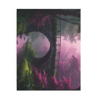 Scenic Pink Bridge Jigsaw Puzzle — (120/252/500 pcs) - Puzzle