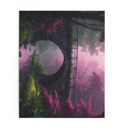 Scenic Pink Bridge Jigsaw Puzzle — (120/252/500 pcs) - Puzzle