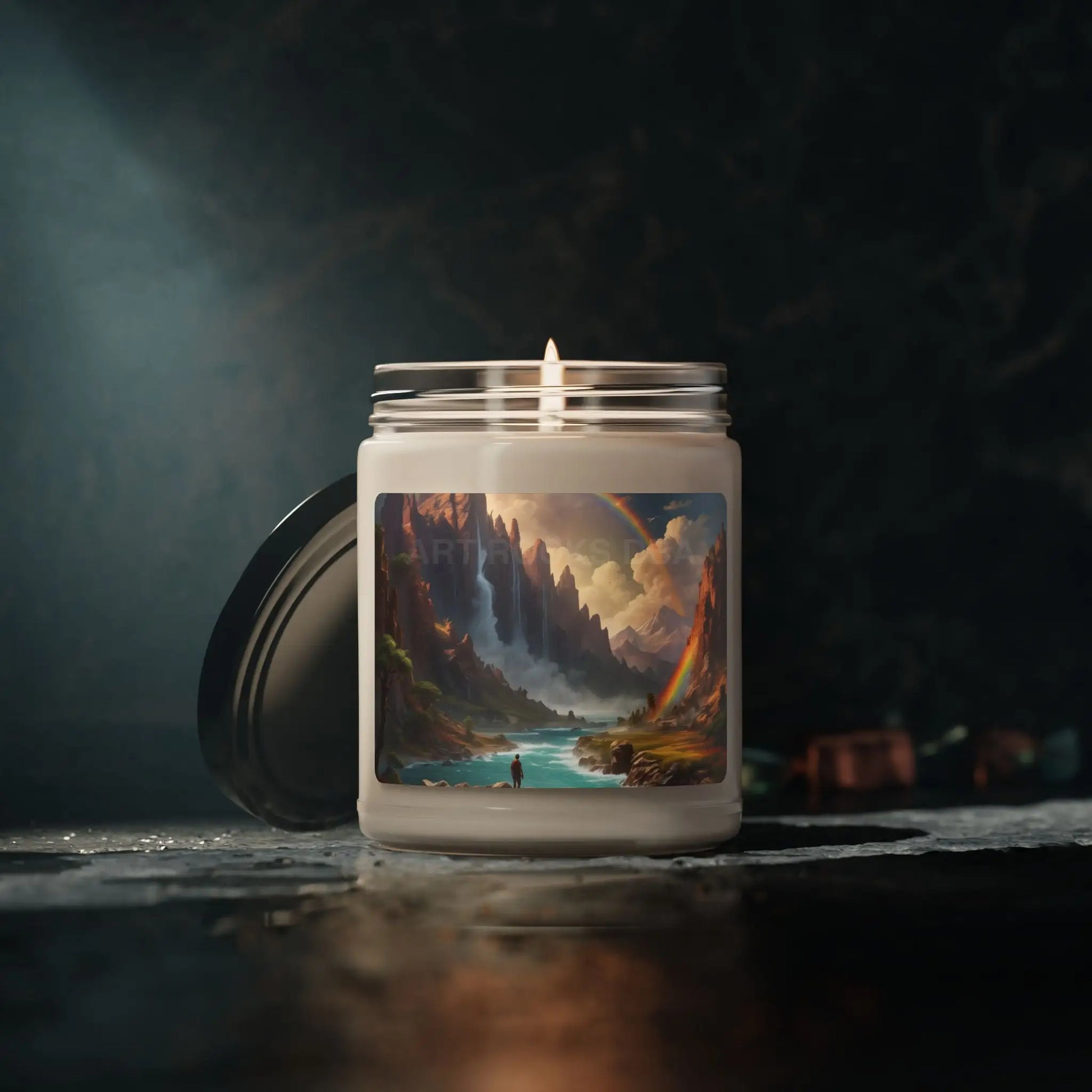 Scenic Rainbow Waterfall Soy Candle Aromatherapy Candle Relaxing Home Decor Gift for Nature Lovers Eco-Friendly Candle