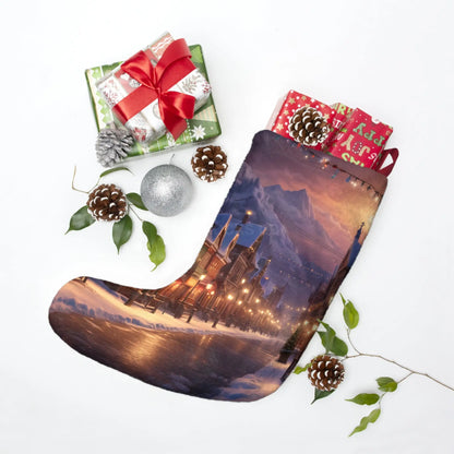 Scenic Snowy Village Christmas Stocking - One size - Home Decor
