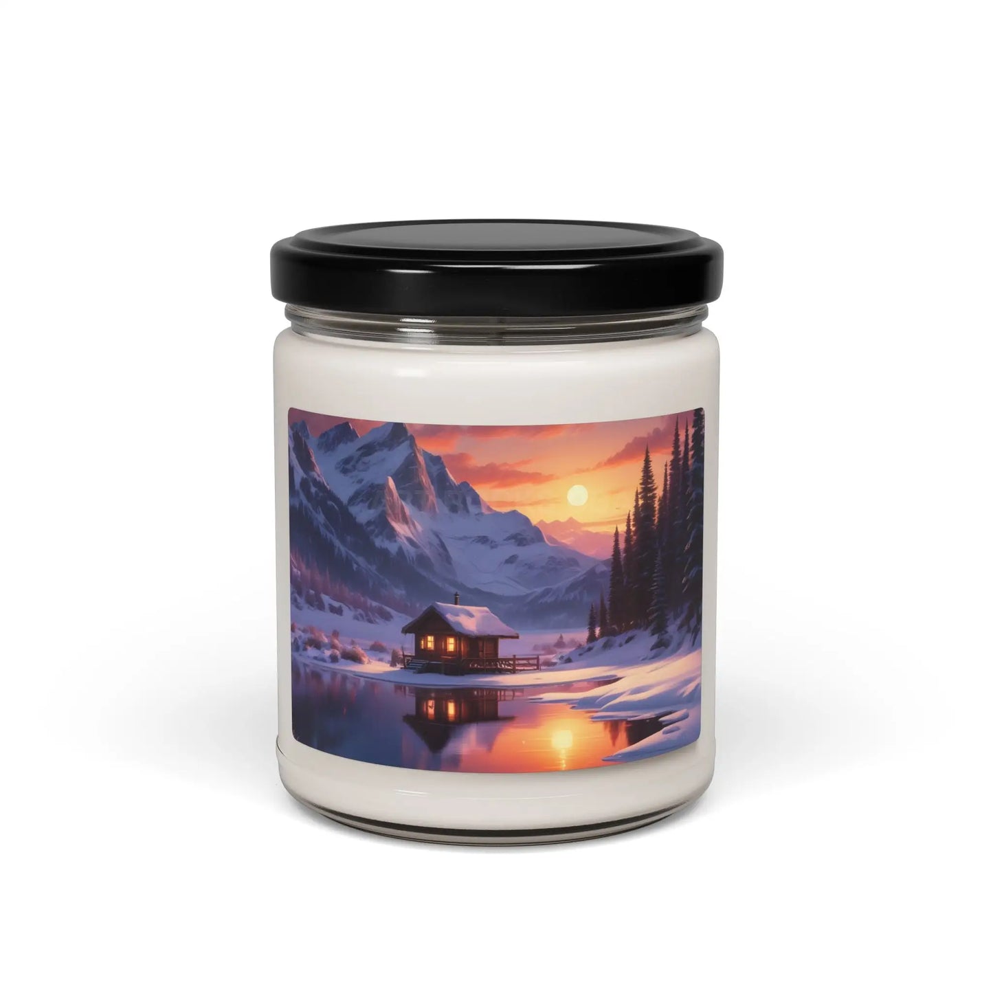 Scenic Sunset at The Winter Cabin Scented Soy Candle Cozy Home Decor Relaxation Gift Aromatherapy Candle Nature Lover’s
