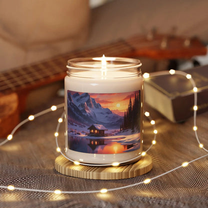Scenic Sunset at The Winter Cabin Scented Soy Candle Cozy Home Decor Relaxation Gift Aromatherapy Candle Nature Lover’s
