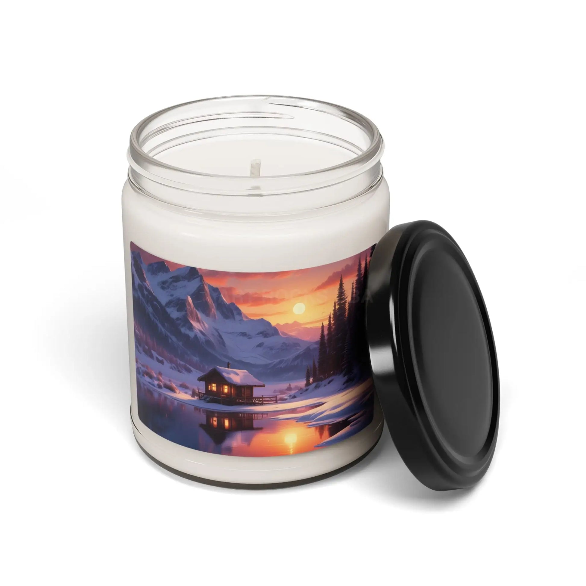 Scenic Sunset at The Winter Cabin Scented Soy Candle Cozy Home Decor Relaxation Gift Aromatherapy Candle Nature Lover’s