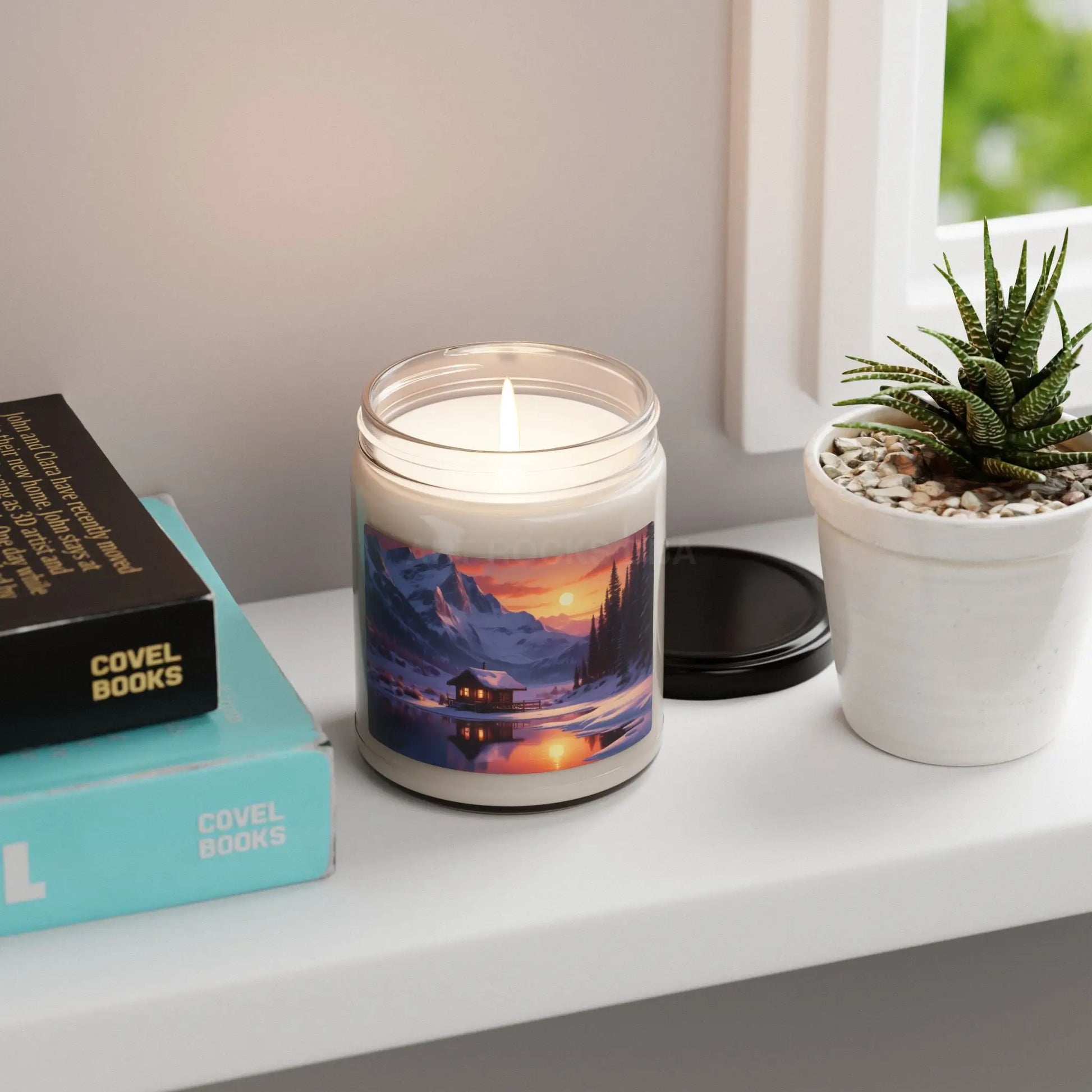 Scenic Sunset at The Winter Cabin Scented Soy Candle Cozy Home Decor Relaxation Gift Aromatherapy Candle Nature Lover’s