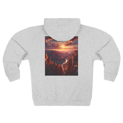 Scenic Sunset Canyon Zip-Up Sweatshirt - XS / Heather Grey - Hoodie