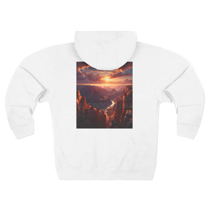 Scenic Sunset Canyon Zip-Up Sweatshirt - XS / White - Hoodie