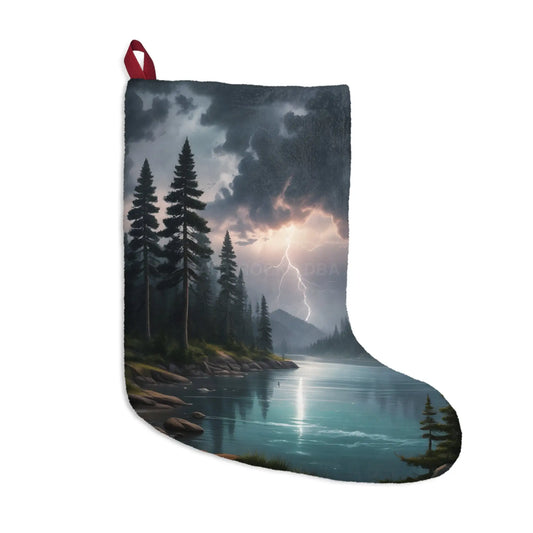 Scenic Thunderstorm Lake Christmas Stocking - One size - Home Decor