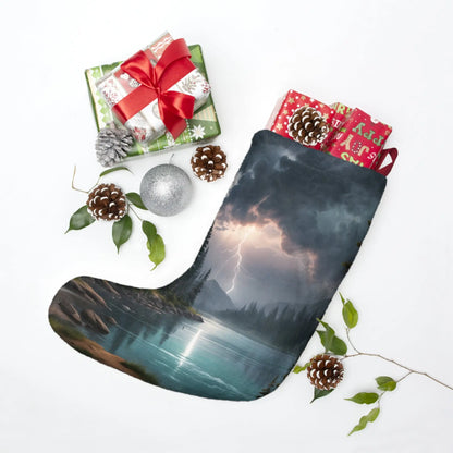 Scenic Thunderstorm Lake Christmas Stocking - One size - Home Decor