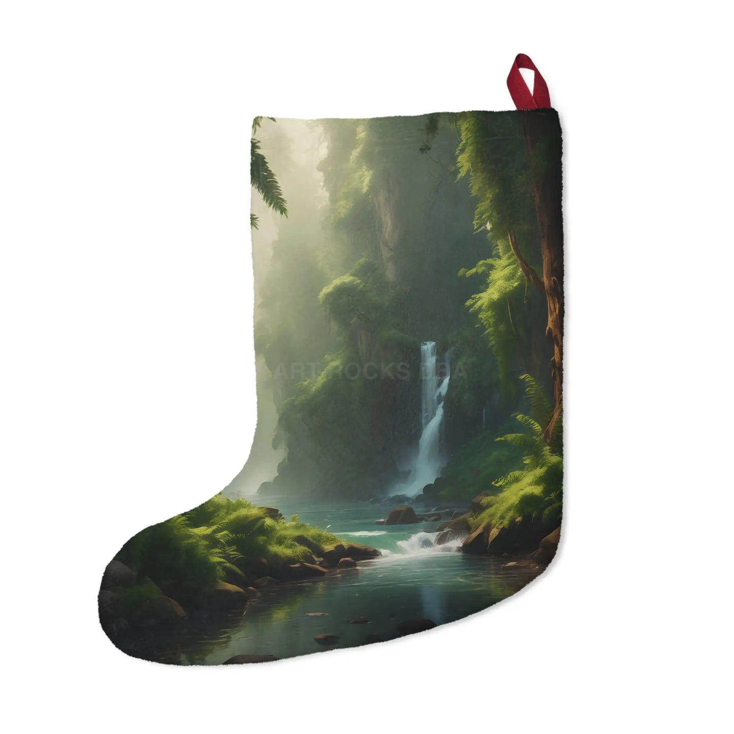 Scenic Waterfall Christmas Stocking - One size - Home Decor