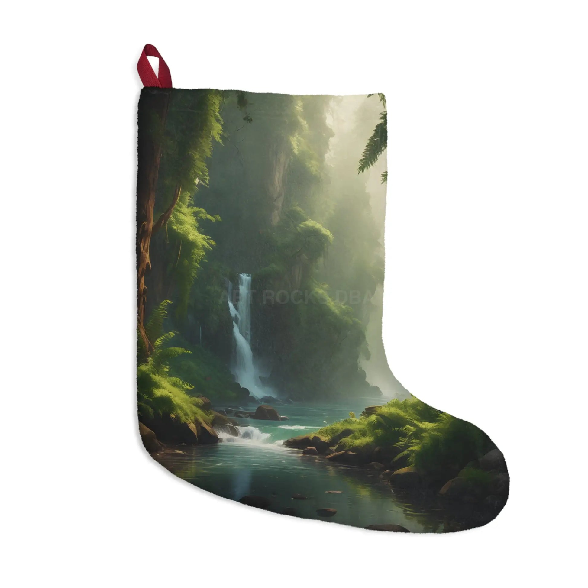 Scenic Waterfall Christmas Stocking - One size - Home Decor