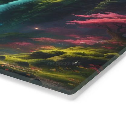 Scenic Waterfall Cutting Board – Fantasy Forest Landscape Kitchen Board - Home Decor