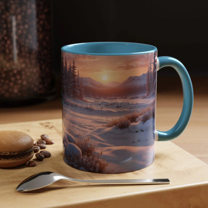Scenic Winter Sunrise Coffee Mug - 11oz / Light Blue - Mug