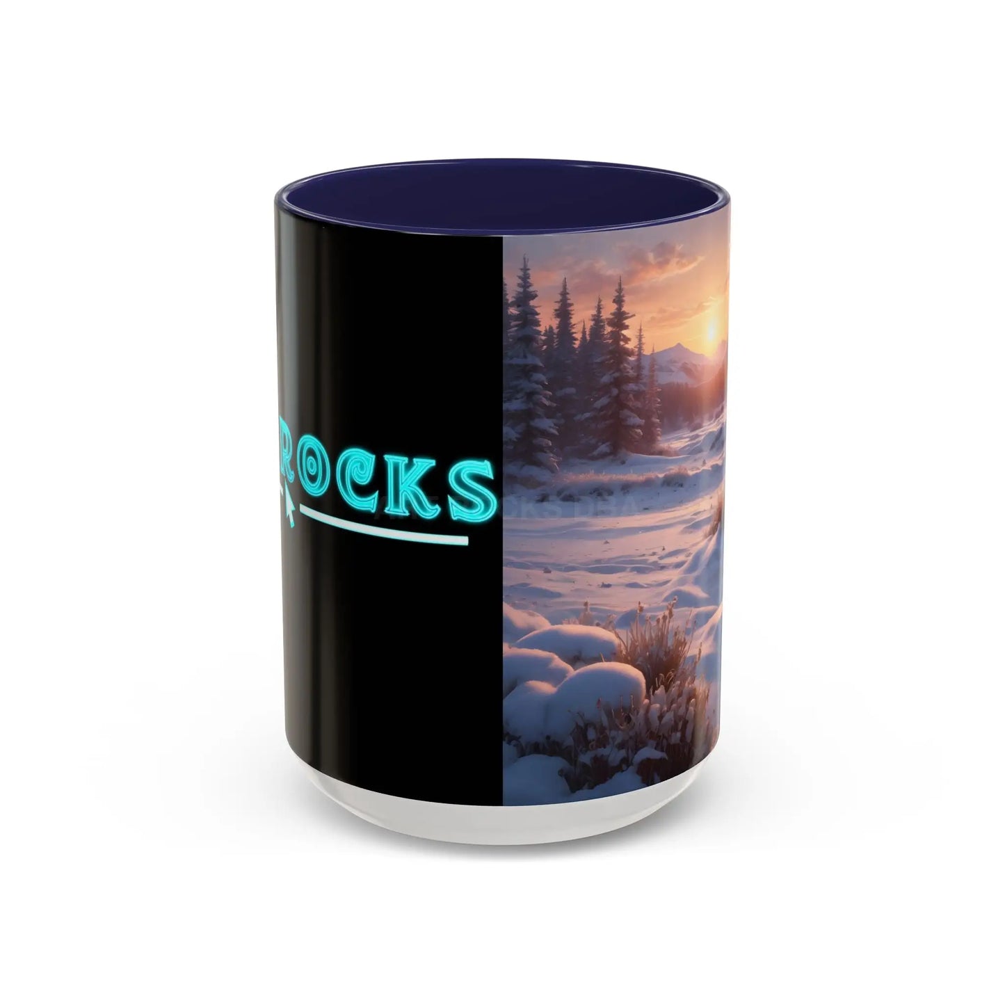 Scenic Winter Sunrise Coffee Mug - 15oz / Navy - Mug
