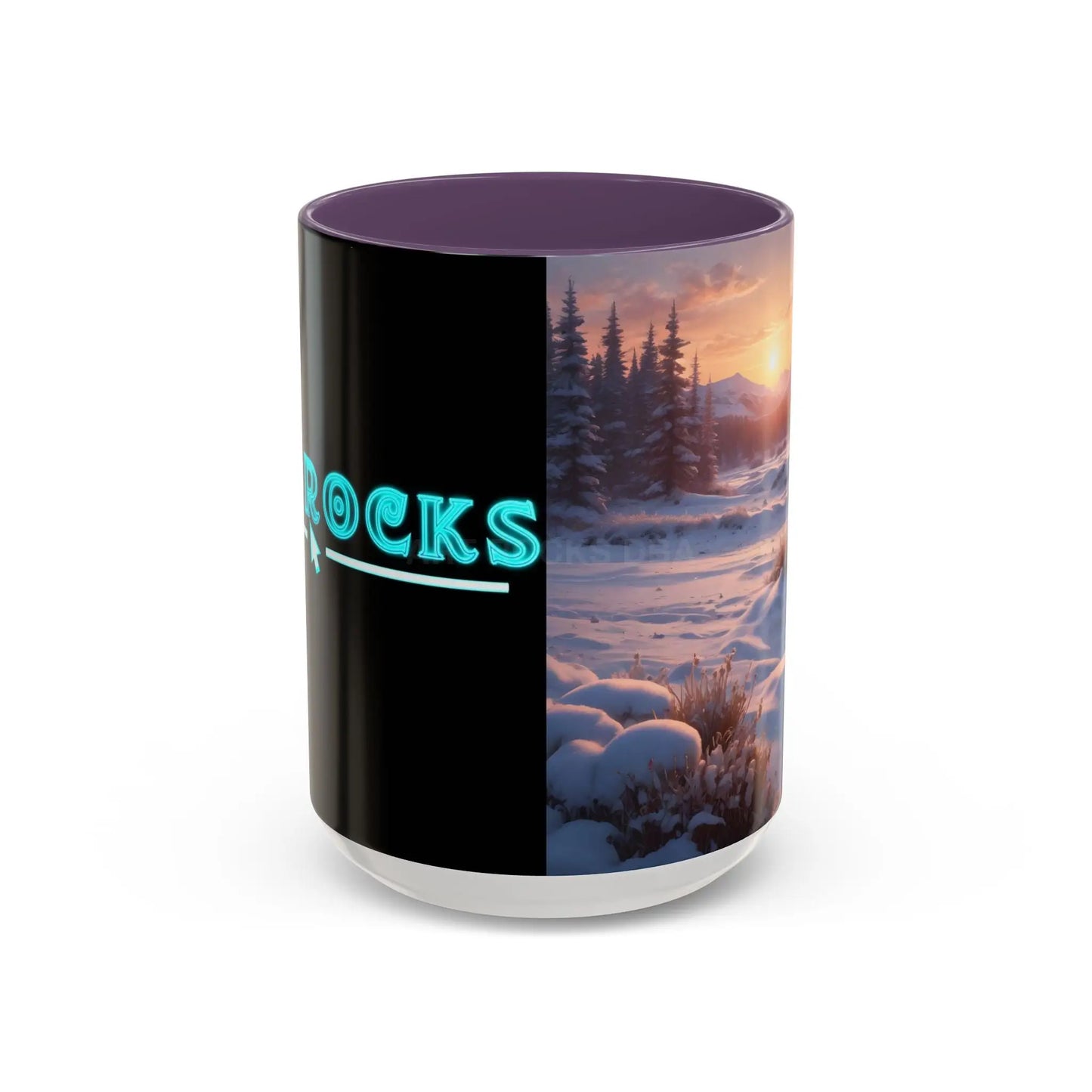 Scenic Winter Sunrise Coffee Mug - 15oz / Purple - Mug