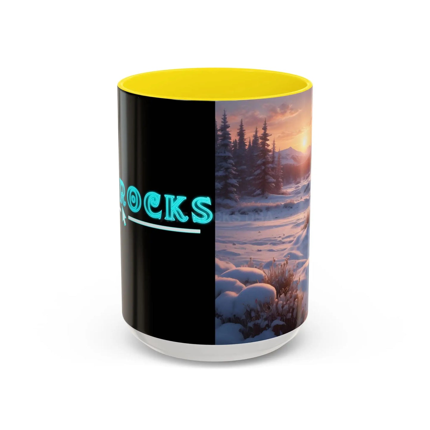 Scenic Winter Sunrise Coffee Mug - 15oz / Yellow - Mug