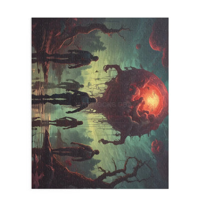 Sci‑Fi Adventure Puzzle — Explorers Facing Floating Alien Sphere (120/252/500‑Piece) - Puzzle