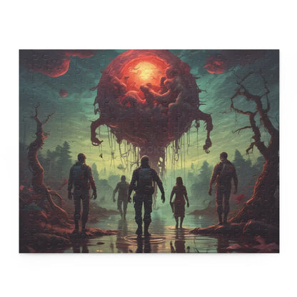 Sci‑Fi Adventure Puzzle — Explorers Facing Floating Alien Sphere (120/252/500‑Piece) - 14’’ × 11’’ (252 pcs) - Puzzle