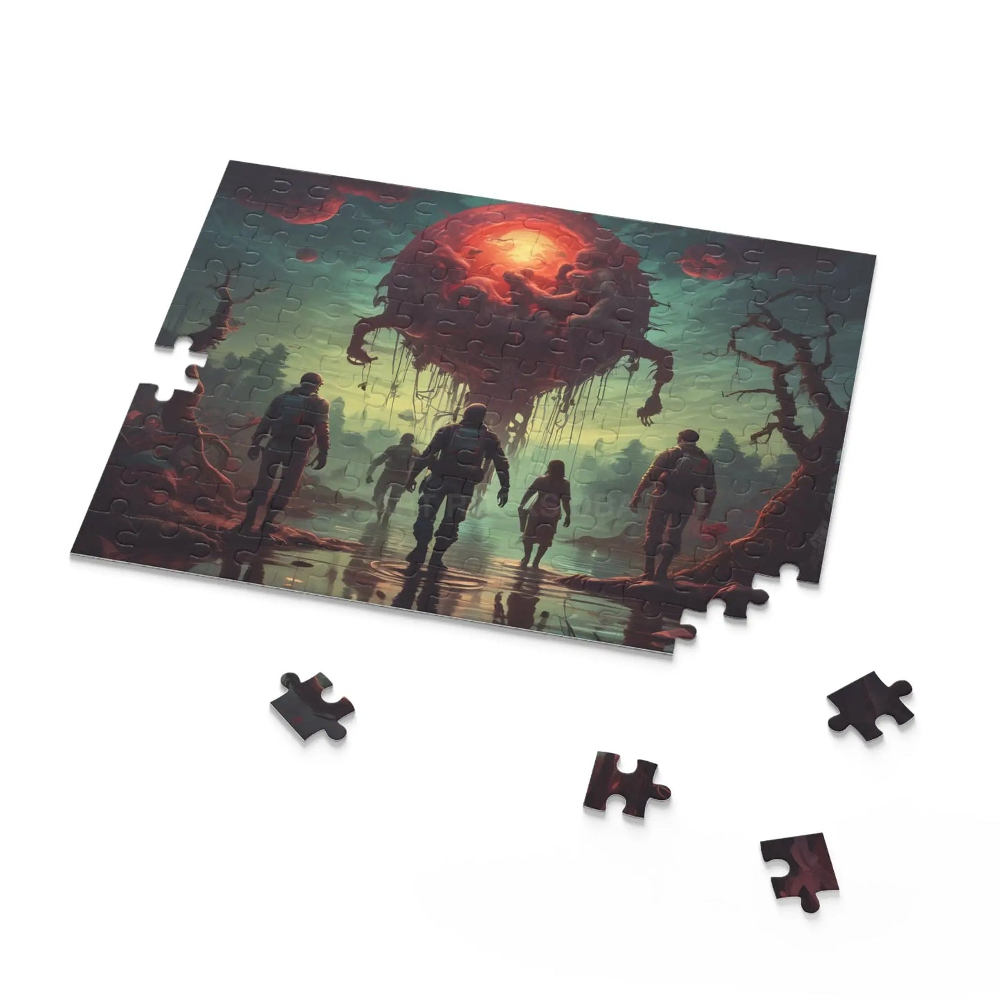 Sci‑Fi Adventure Puzzle — Explorers Facing Floating Alien Sphere (120/252/500‑Piece) - Puzzle