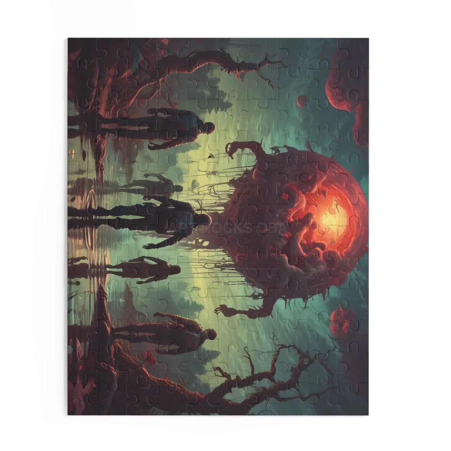 Sci‑Fi Adventure Puzzle — Explorers Facing Floating Alien Sphere (120/252/500‑Piece) - Puzzle