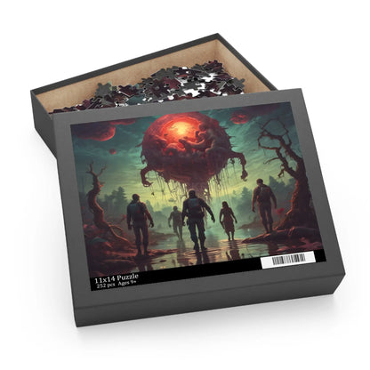 Sci‑Fi Adventure Puzzle — Explorers Facing Floating Alien Sphere (120/252/500‑Piece) - Puzzle