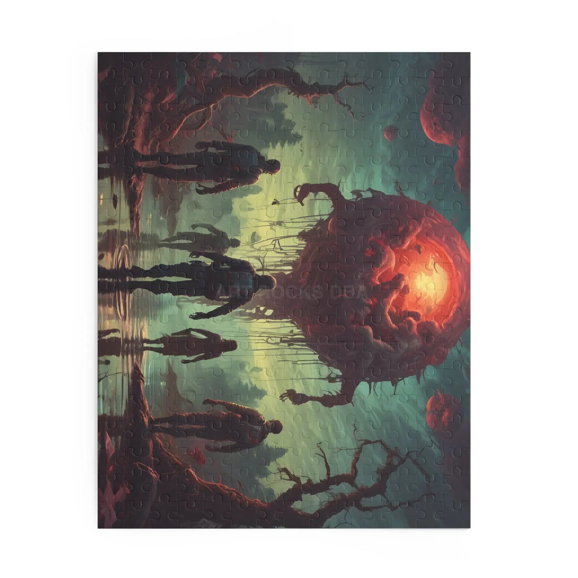 Sci‑Fi Adventure Puzzle — Explorers Facing Floating Alien Sphere (120/252/500‑Piece) - Puzzle