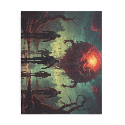 Sci‑Fi Adventure Puzzle — Explorers Facing Floating Alien Sphere (120/252/500‑Piece) - Puzzle