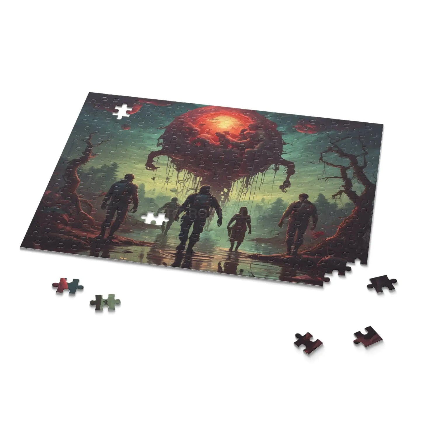 Sci‑Fi Adventure Puzzle — Explorers Facing Floating Alien Sphere (120/252/500‑Piece) - Puzzle