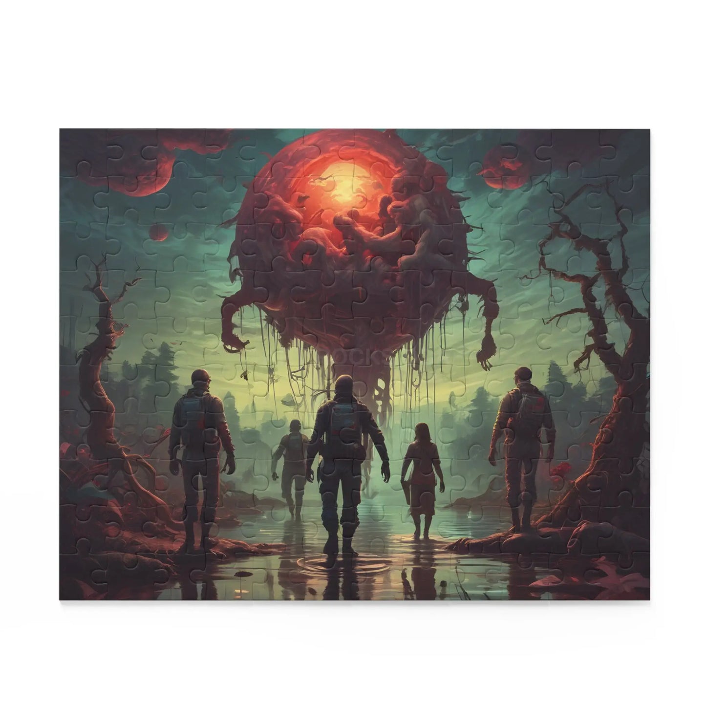 Sci‑Fi Adventure Puzzle — Explorers Facing Floating Alien Sphere (120/252/500‑Piece) - Puzzle