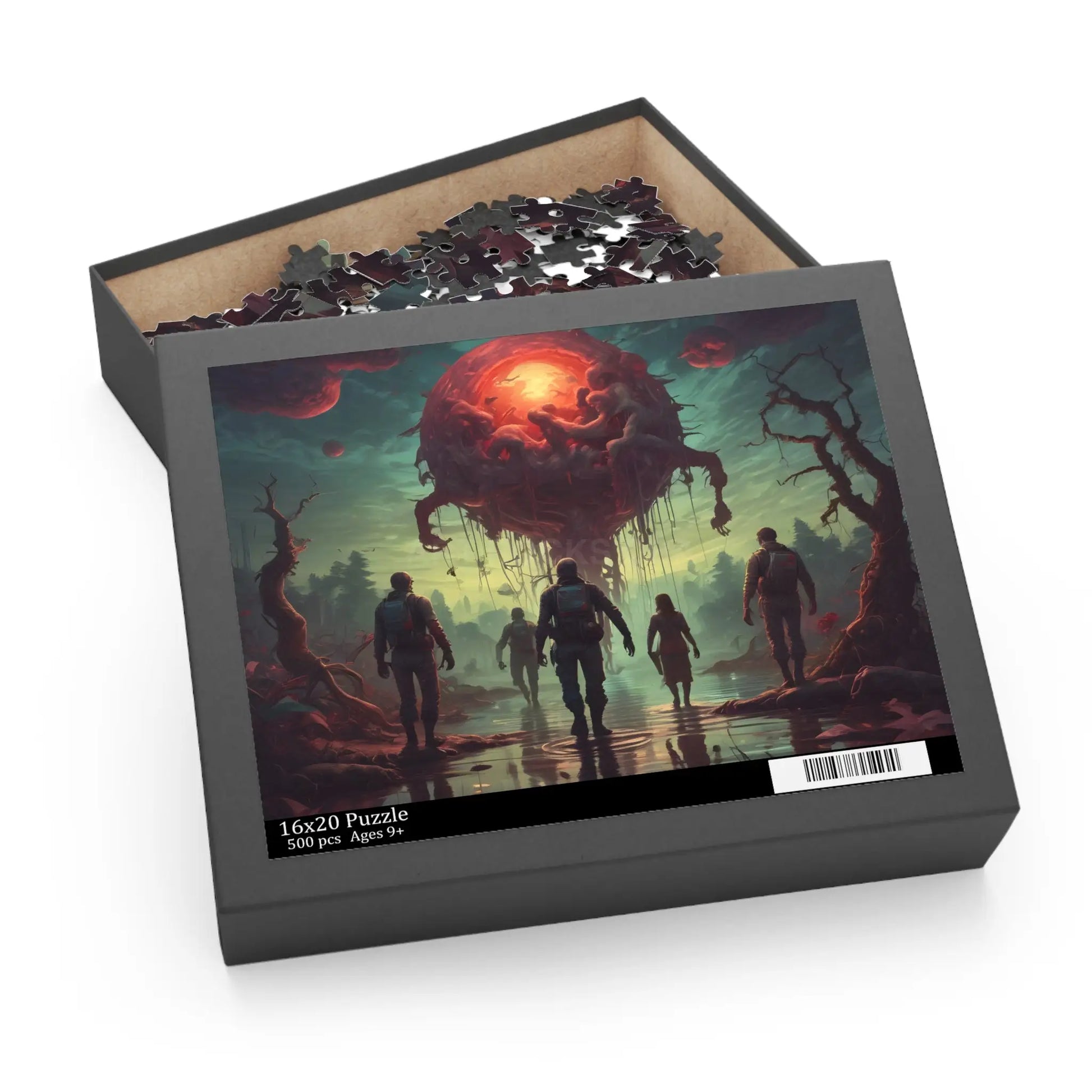 Sci‑Fi Adventure Puzzle — Explorers Facing Floating Alien Sphere (120/252/500‑Piece) - Puzzle