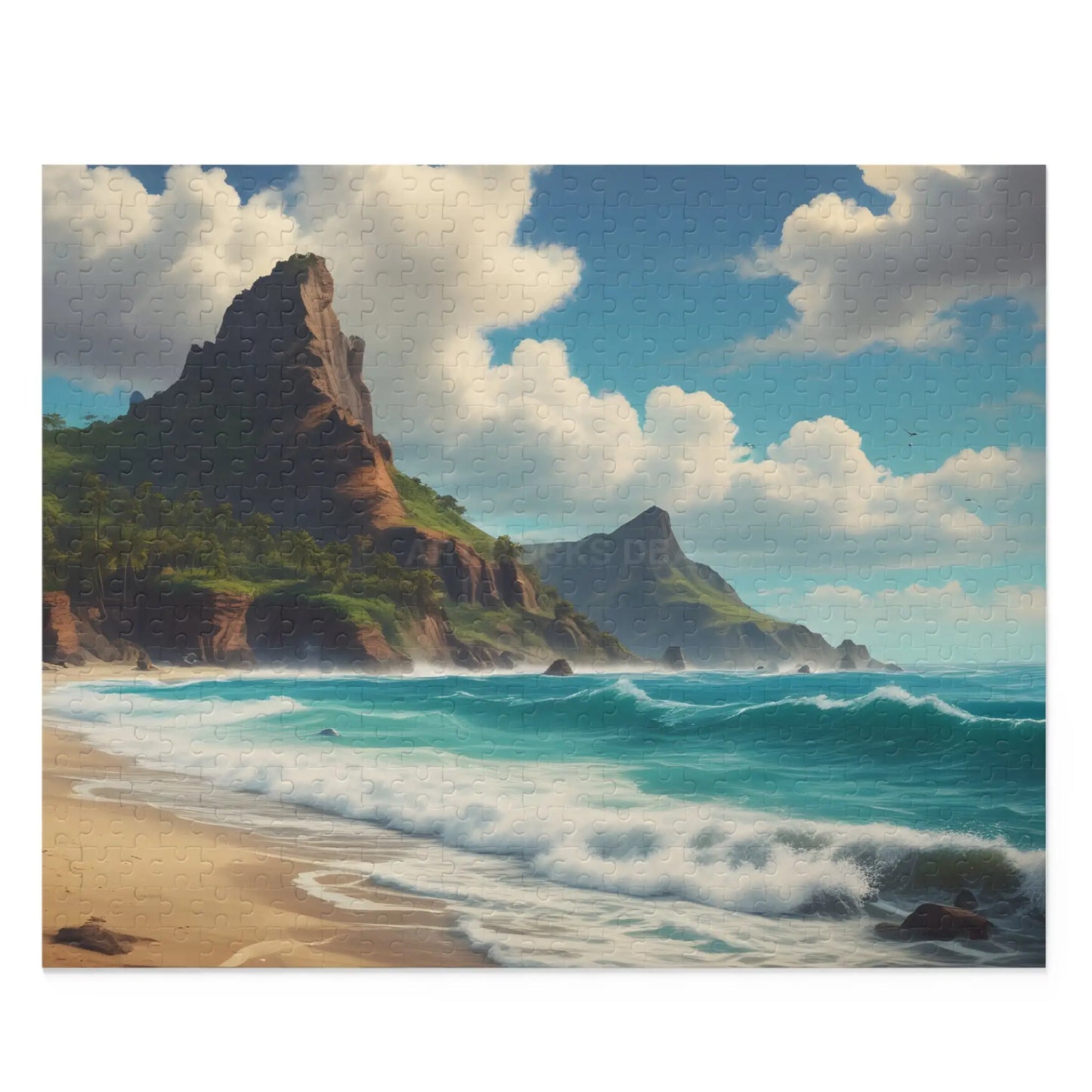 Seaside Cliff Beach Jigsaw Puzzle — (120/252/500 pieces) - 20’’ × 16’’ (500 pcs) - Puzzle